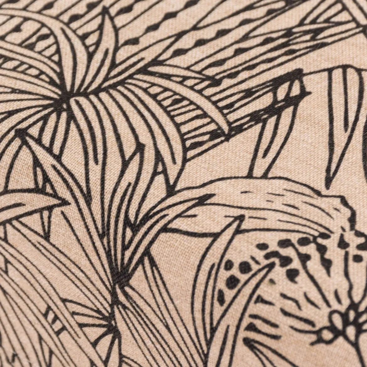 Tischdecke Orphee Botanics Leinenlook natur schwarz in versch. Größen von SCHÖNER LEBEN.