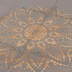 Tischdecke Outdoor Häkelspitze Amira rund dunkelgrau Ø 152cm