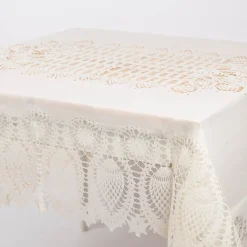 Tischdecke Outdoor Häkelspitze Amira beige 137x180cm