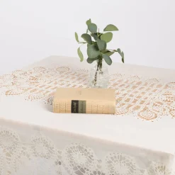 Tischdecke Outdoor Häkelspitze Amira beige 137x180cm