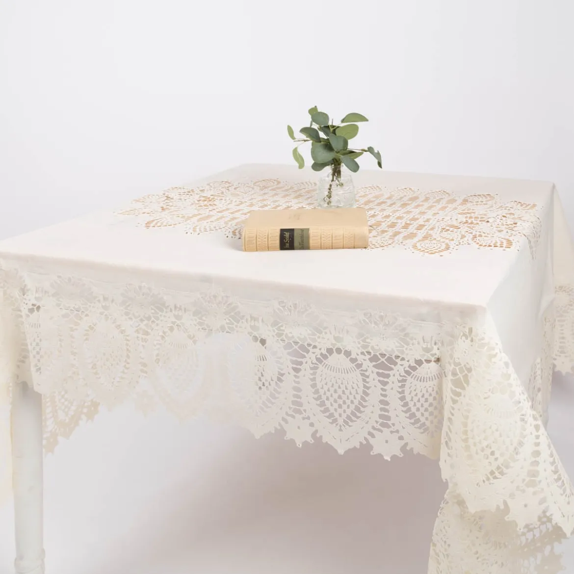 Tischdecke Outdoor Häkelspitze Amira beige 137x180cm