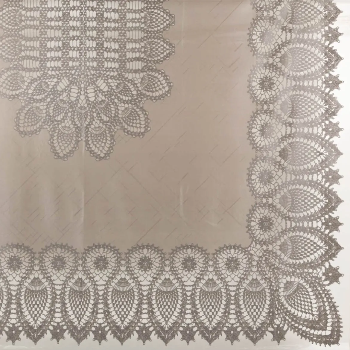 Tischdecke Outdoor Häkelspitze Amira dunkelgrau 137x180cm