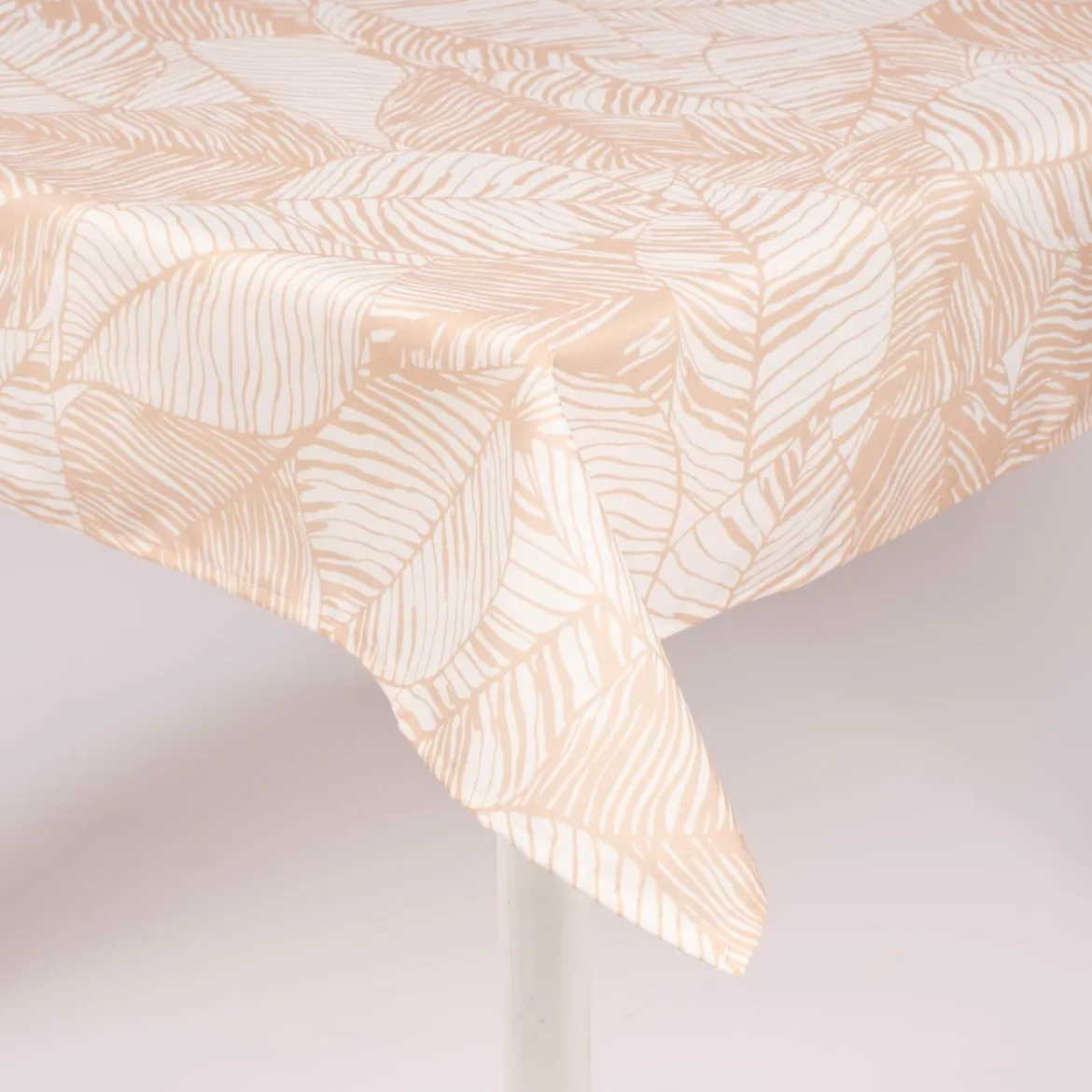 Tischdecke Roja Laub Blätter beige weiß 150x250cm