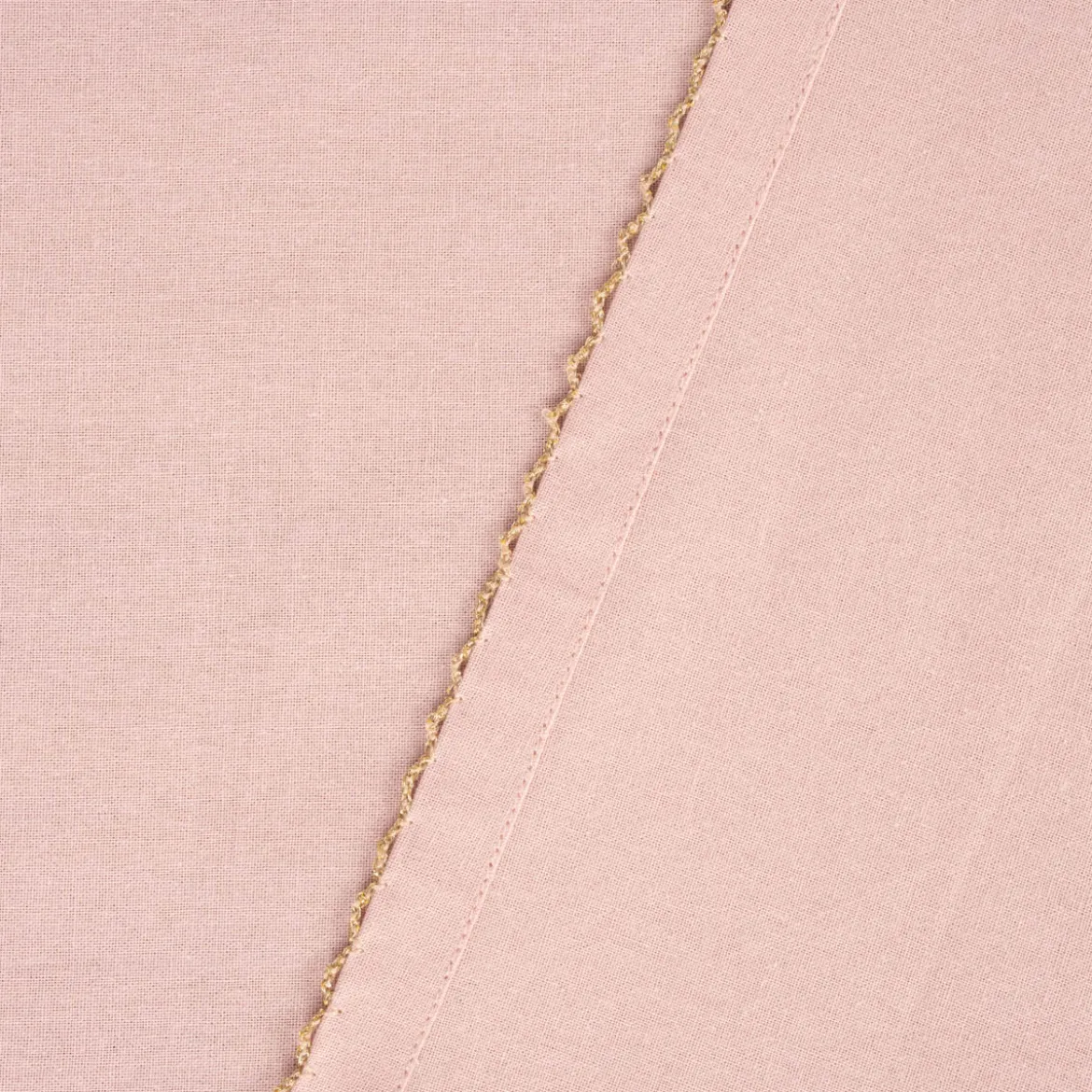 Tischdecke Runa mit Borte rosa goldfarbig 150x200cm