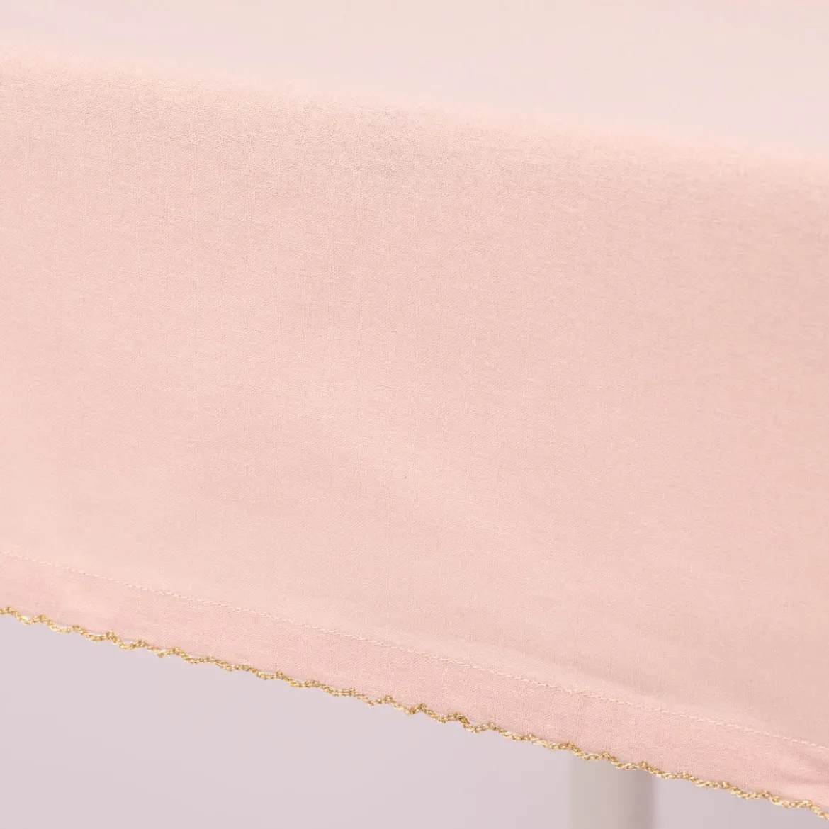 Tischdecke Runa mit Borte rosa goldfarbig 150x250cm