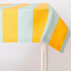 Tischdecke Streifen hellblau gelb in versch. Größen von SCHÖNER LEBEN.