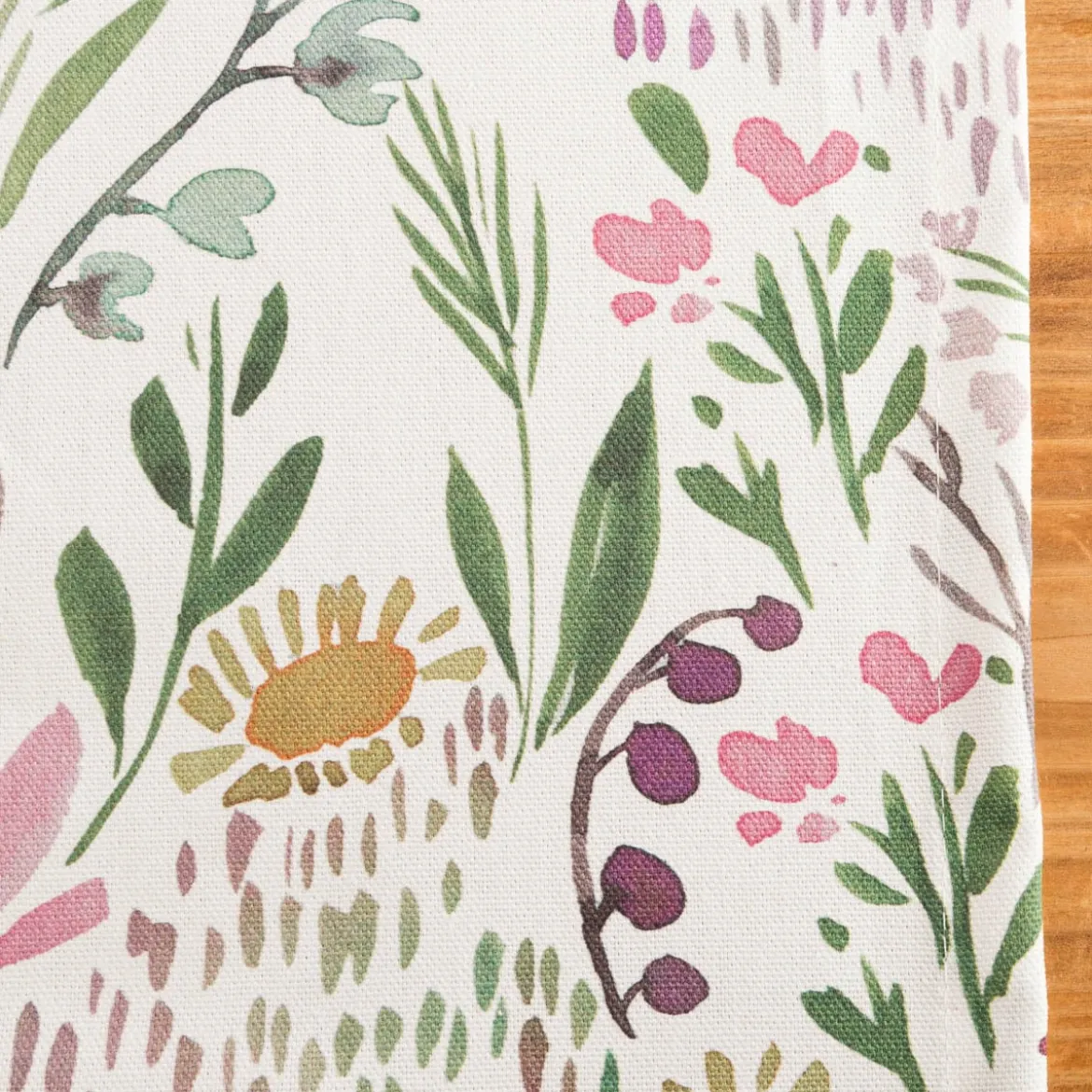 Tischläufer Aquarell Blumen weiß rosa grün 40x160cm von SCHÖNER LEBEN.