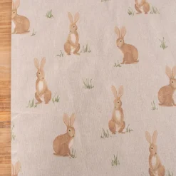Tischläufer Aquarell Woodland Rabbit Hasen natur braun 40x160cm von SCHÖNER LEBEN.
