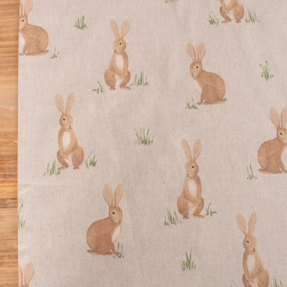 Tischläufer Aquarell Woodland Rabbit Hasen natur braun 40x160cm von SCHÖNER LEBEN.