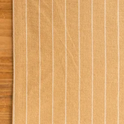 Tischläufer aus Baumwolle gestreift sandgelb weiß 50x140cm von Linen & More
