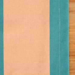 Tischläufer aus Baumwolle mit Streifen apricot grün 40x160cm von SCHÖNER LEBEN.