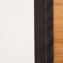 Tischläufer aus Baumwolle mit Streifen schwarz ecru 40x160cm von SCHÖNER LEBEN.