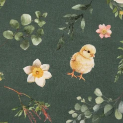 Tischläufer aus Baumwolle Ostern Bohemian Easter Mood Küken Lamm grün 40x160cm von SCHÖNER LEBEN.