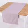 Tischläufer aus Dobbystoff mit schmalen Streifen lila beige in 40x160cm von SCHÖNER LEBEN.