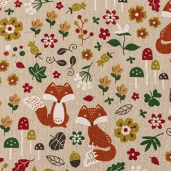Tischläufer Autumn Woodland Fox Füchse Leinenlook natur bunt 40x160cm von SCHÖNER LEBEN.