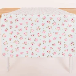 Tischläufer Classic Little Rose Rosenblüten hellblau rosa 40x160cm von SCHÖNER LEBEN.