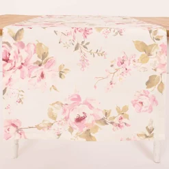 Tischläufer Classic Painted Rose Rosen ecru rosa 40x160cm von SCHÖNER LEBEN.