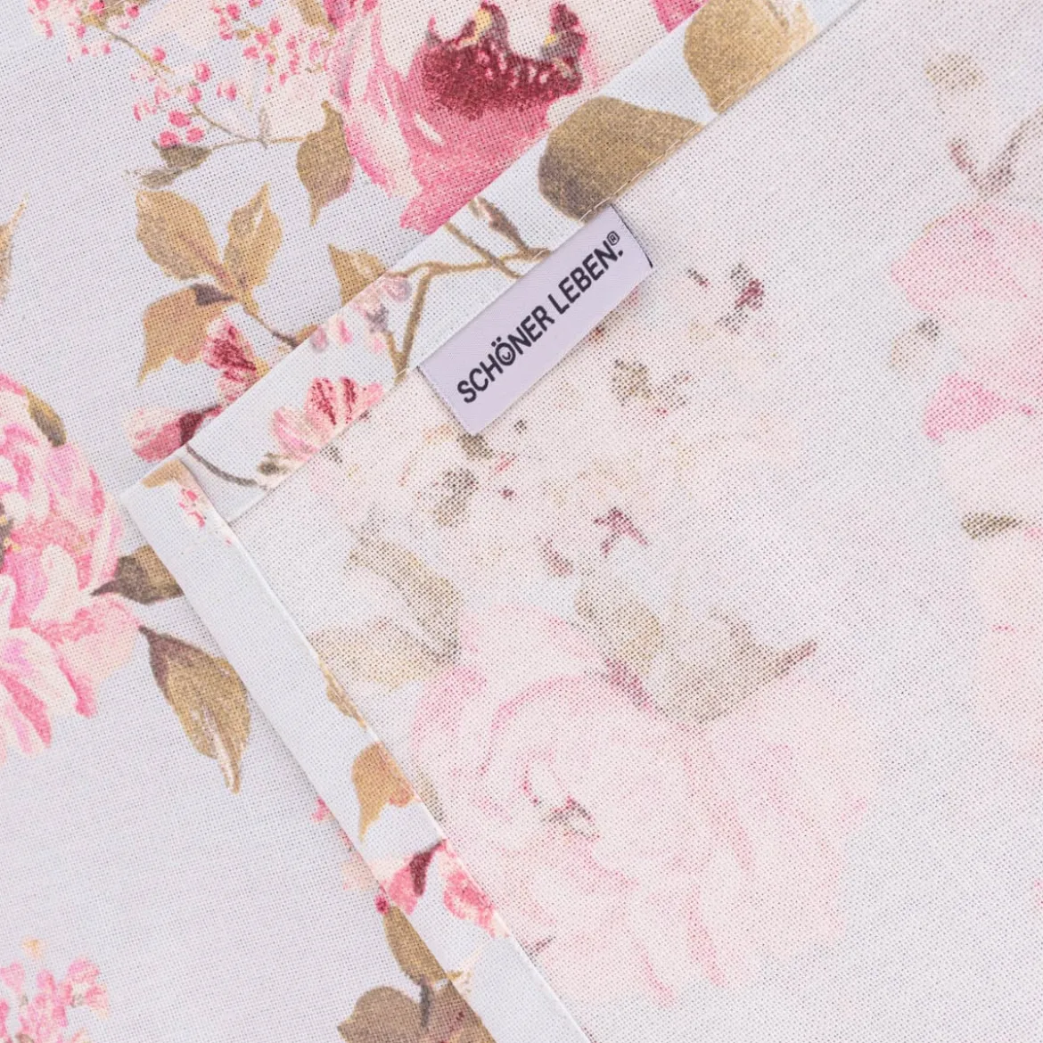 Tischläufer Classic Painted Rose Rosen hellblau rosa 40x160cm von SCHÖNER LEBEN.