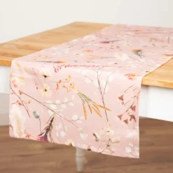 Tischläufer Dried Flower Romance rosa in 40x160cm von SCHÖNER LEBEN.