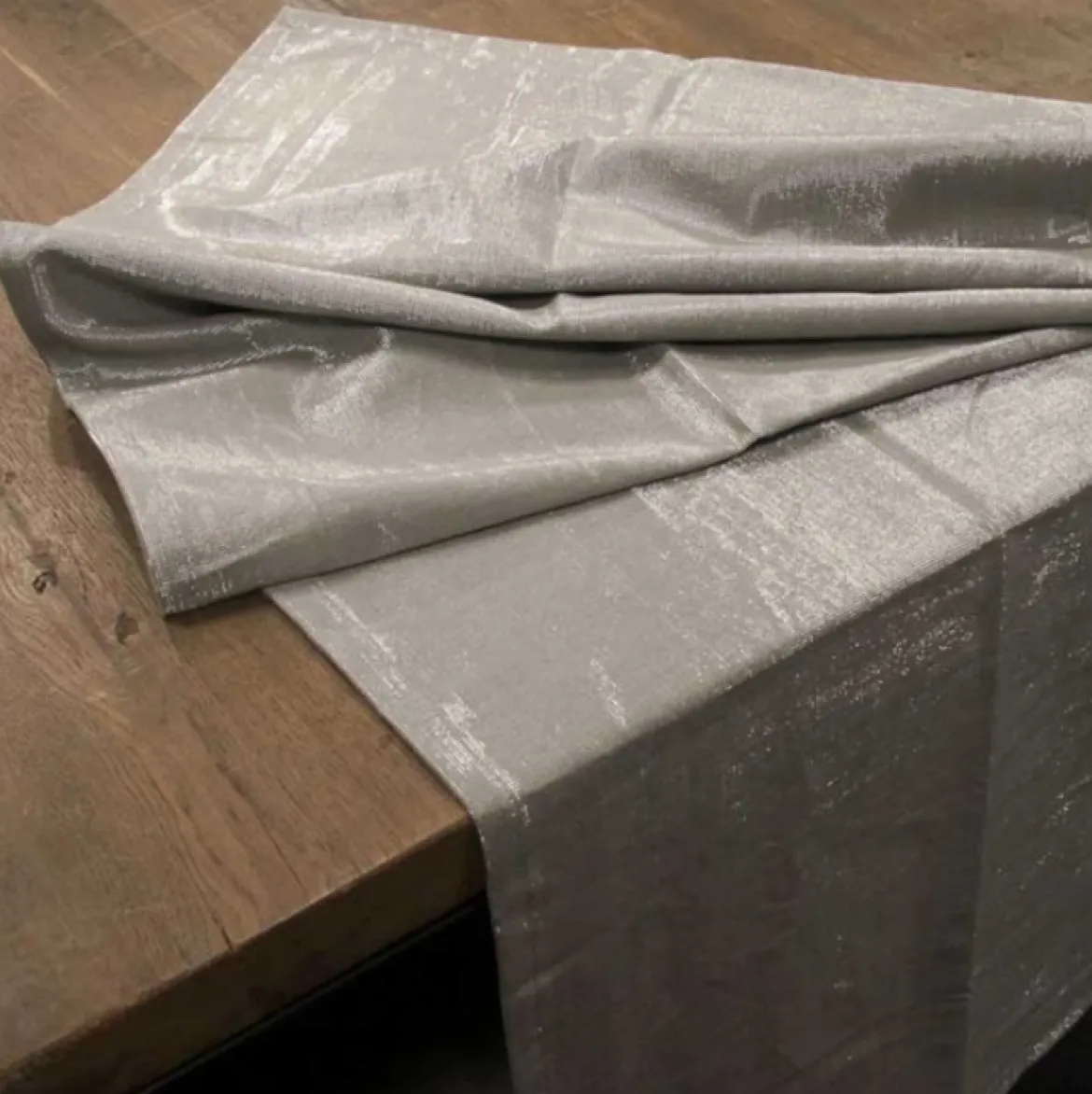 Tischläufer Glamour grau silberfarbig Lurex 45x150cm