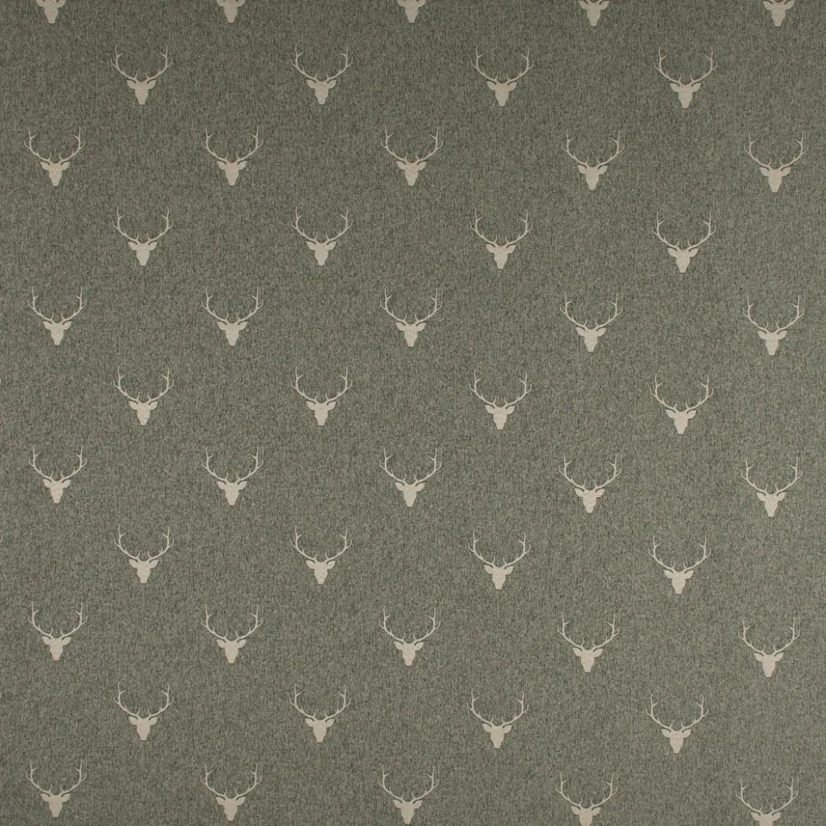 Tischläufer Jacquard Hirschkopf mit Geweih grün beige 40x160cm von SCHÖNER LEBEN.