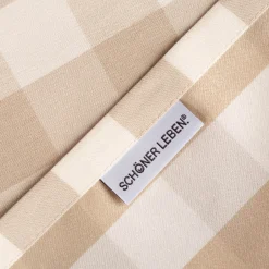 Tischläufer Karos beige weiß 40x160cm von SCHÖNER LEBEN.