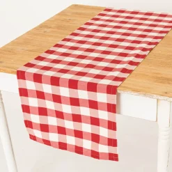 Tischläufer Karos rot weiß 40x160cm von SCHÖNER LEBEN.