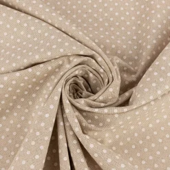 Tischläufer Leinenlook Basic Dot Pünktchen natur weiß 40x160cm von SCHÖNER LEBEN.