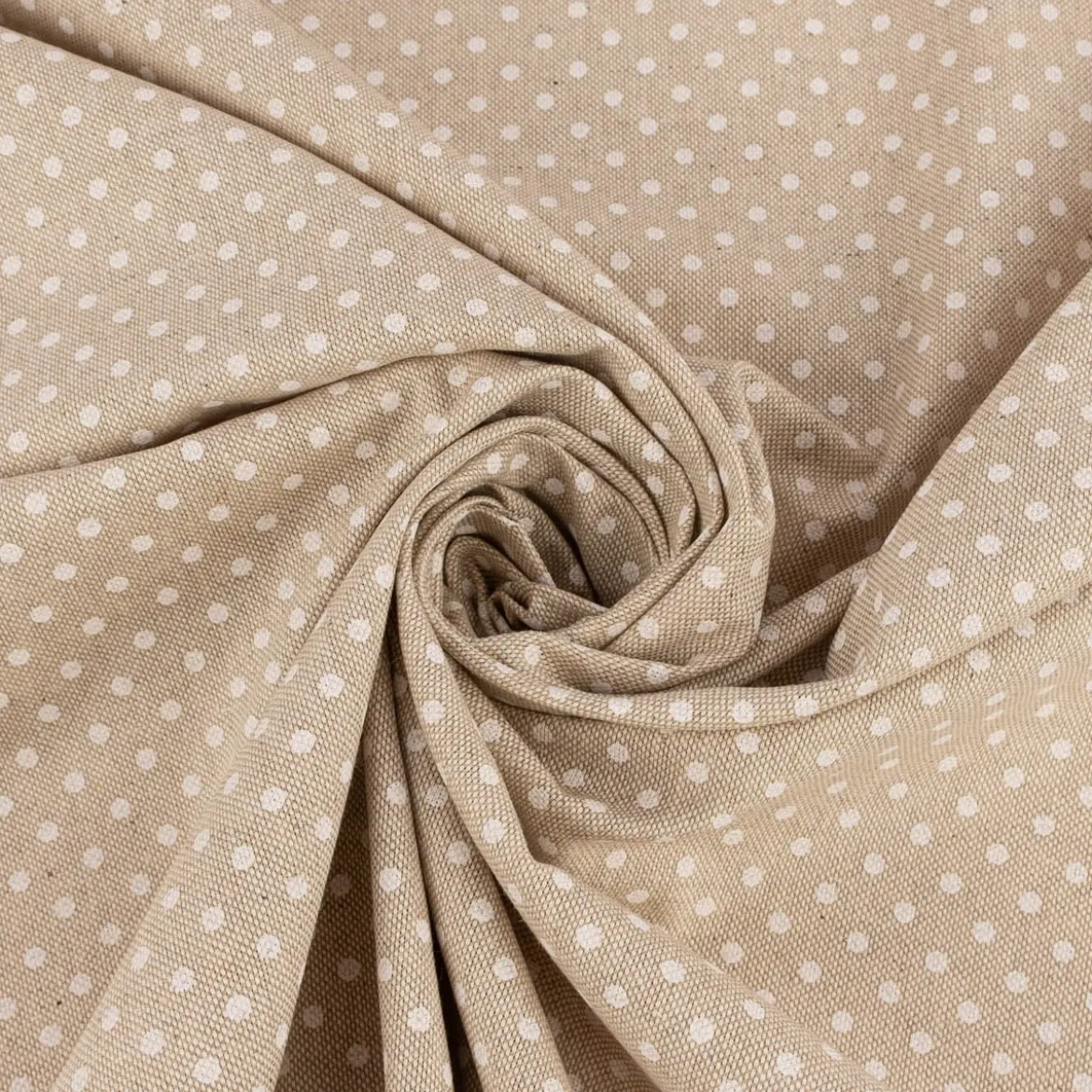 Tischläufer Leinenlook Basic Dot Pünktchen natur weiß 40x160cm von SCHÖNER LEBEN.