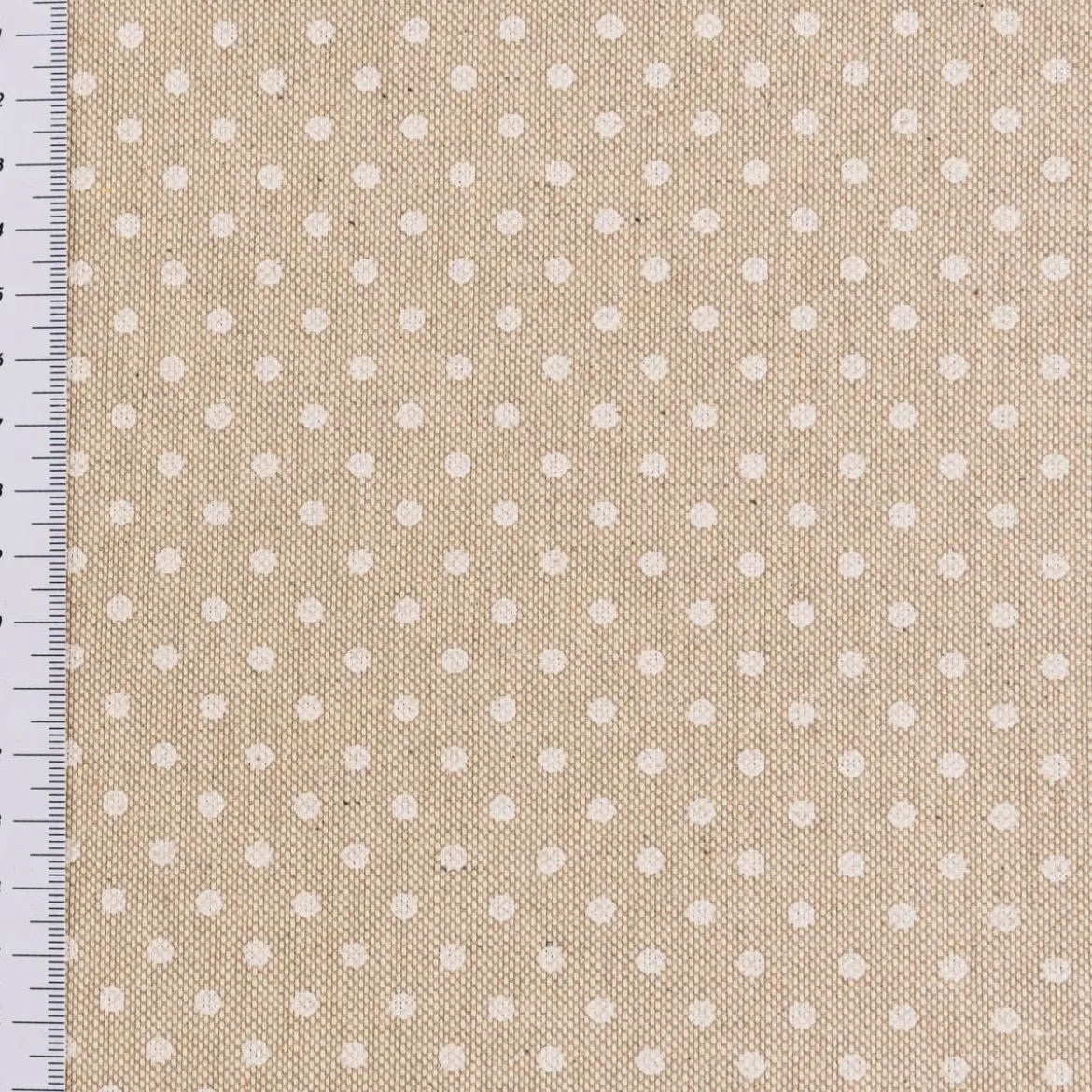 Tischläufer Leinenlook Basic Dot Pünktchen natur weiß 40x160cm von SCHÖNER LEBEN.