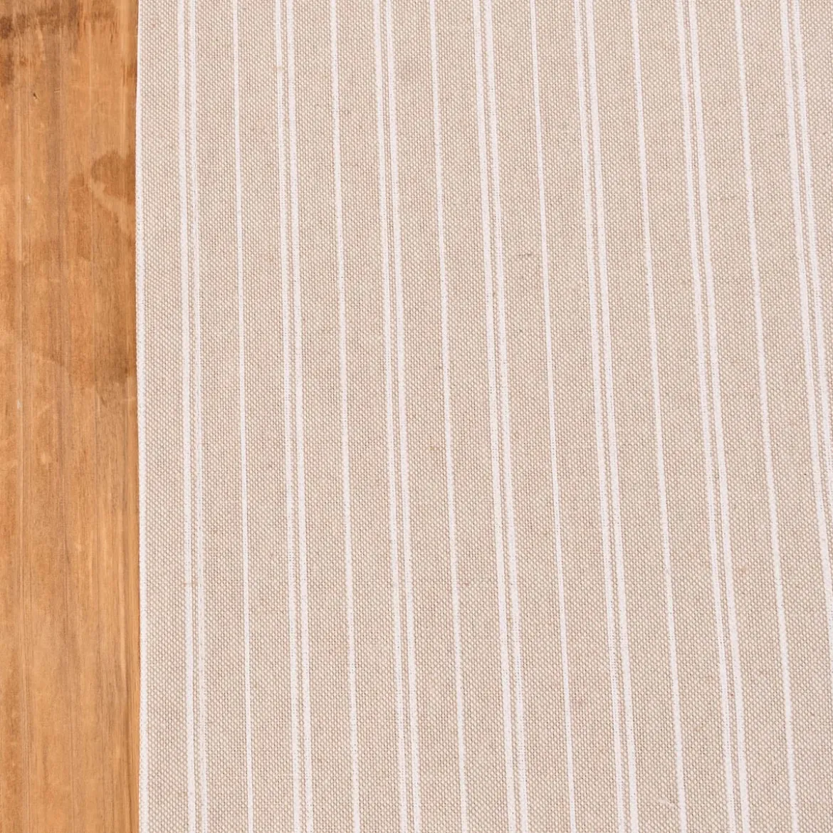 Tischläufer Leinenlook Basic Stripe Streifen natur weiß 40x160cm von SCHÖNER LEBEN.