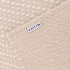 Tischläufer Leinenlook Basic Stripe Streifen natur weiß 40x160cm von SCHÖNER LEBEN.