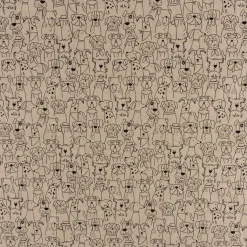 Tischläufer Leinenlook Dog Cartoon Line Hunde natur schwarz 40x160cm von SCHÖNER LEBEN.