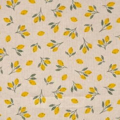 Tischläufer Leinenlook Little Citrus Fruits Mini Zitronen natur gelb 40x160cm von SCHÖNER LEBEN.