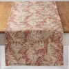 Tischläufer Leinenlook Pampasgras Eukalyptus natur rot 40x160cm von SCHÖNER LEBEN.