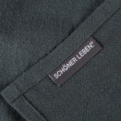 Tischläufer Leinen mit BW-Anteil einfarbig dunkelgrün 40x160cm von SCHÖNER LEBEN.