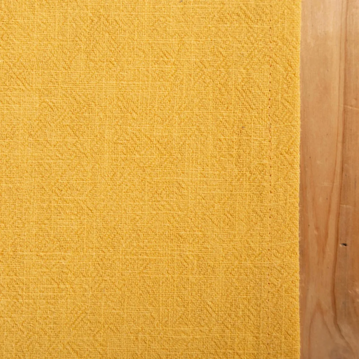 Tischläufer Leinen mit BW-Anteil einfarbig gelb 40x160cm von SCHÖNER LEBEN.
