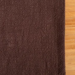 Tischläufer Leinen mit BW-Anteil einfarbig braun 40x160cm von SCHÖNER LEBEN.