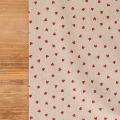 Tischläufer Little Love Heart Herzchen natur rot 40x160cm von SCHÖNER LEBEN.