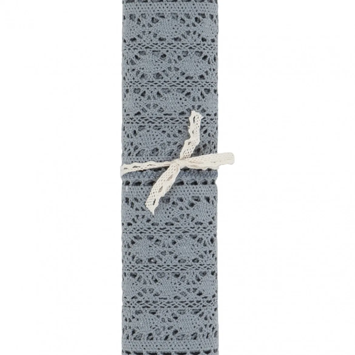 Tischläufer Mirthe Häkel grau 30x140cm