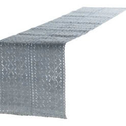 Tischläufer Mirthe Häkel grau 30x140cm