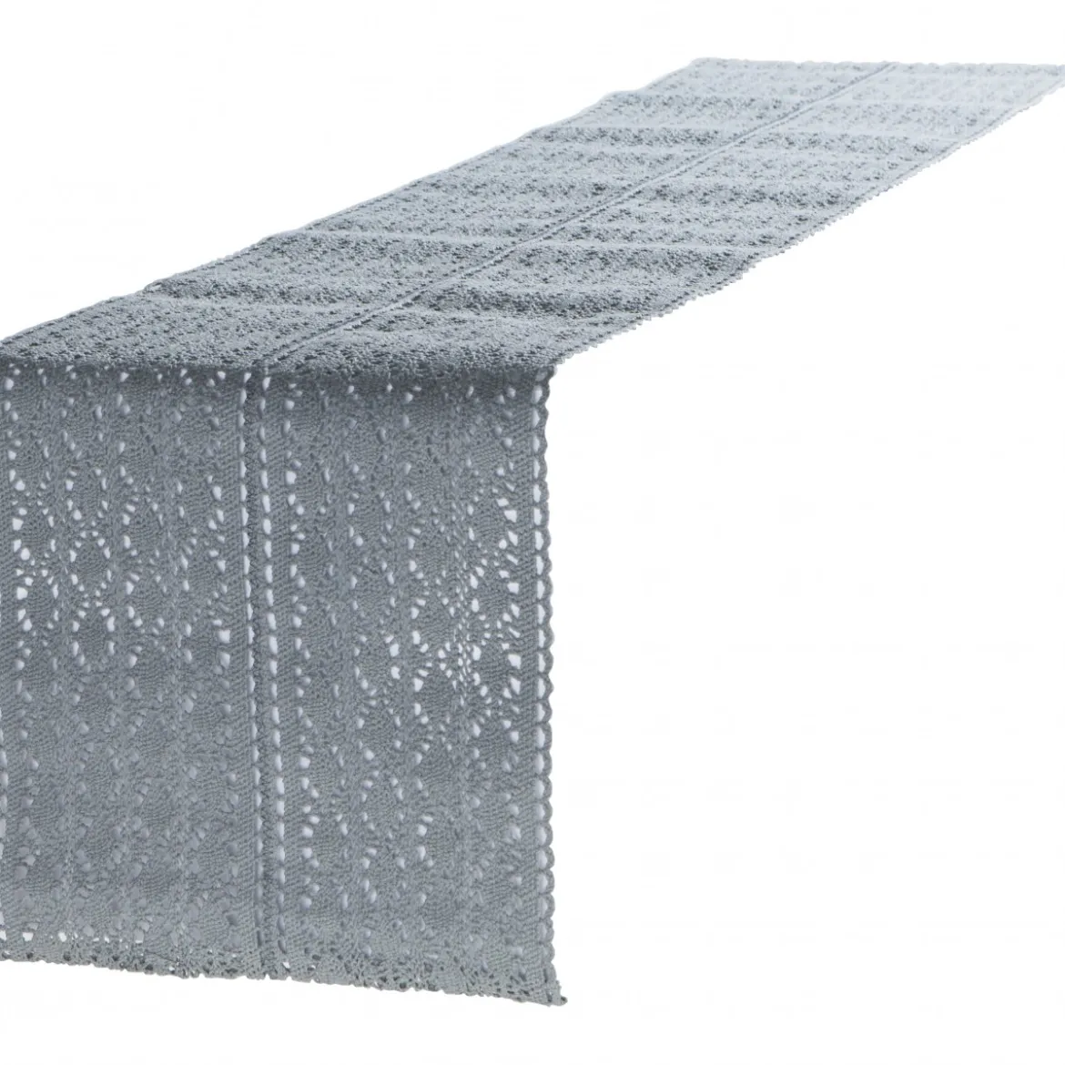 Tischläufer Mirthe Häkel grau 30x140cm