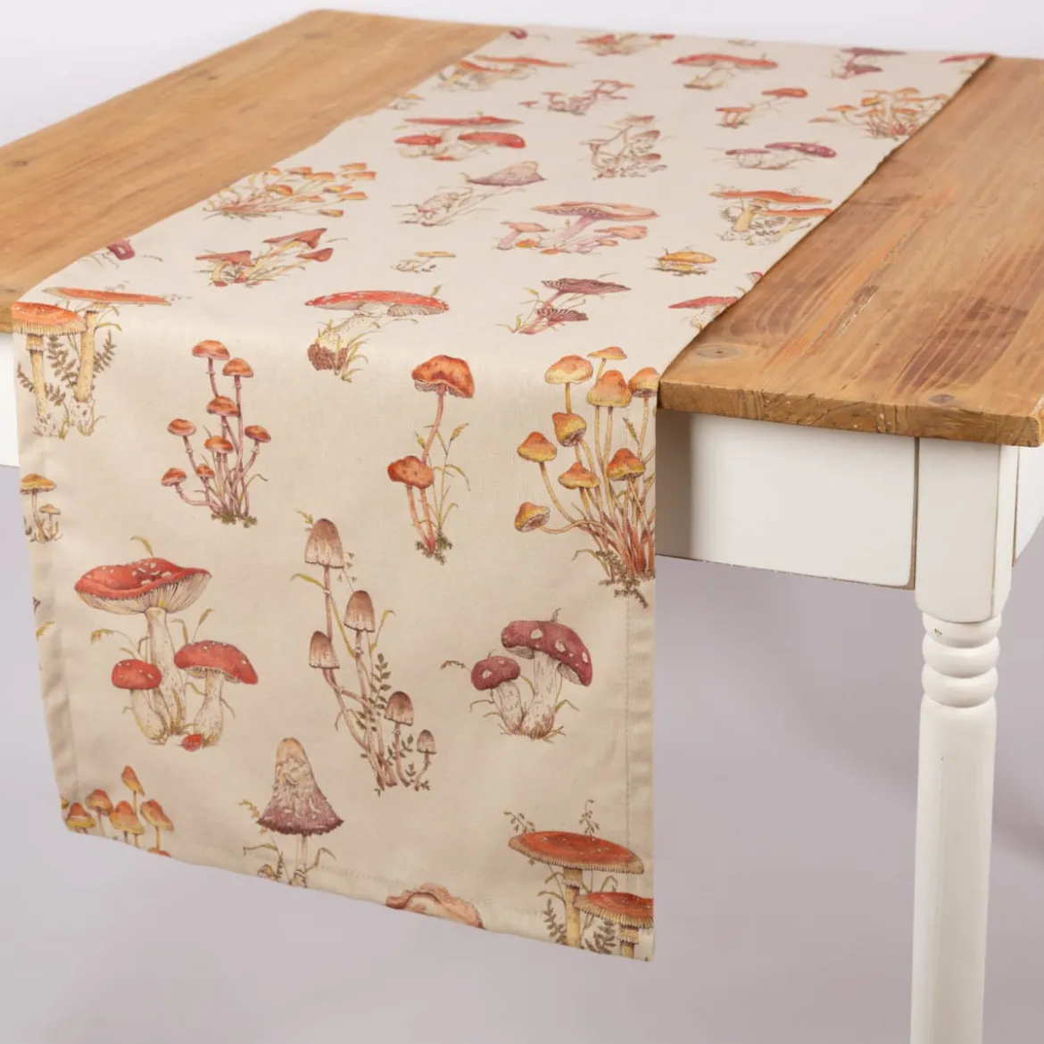 Tischläufer Mushroom Pilze natur in 40x160cm von SCHÖNER LEBEN.