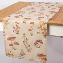 Tischläufer Mushroom Pilze natur in 40x160cm von SCHÖNER LEBEN.