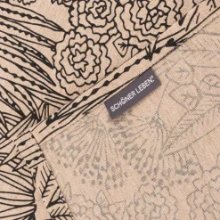 Tischläufer Orphee Botanics Leinenlook natur schwarz 40x160cm von SCHÖNER LEBEN.