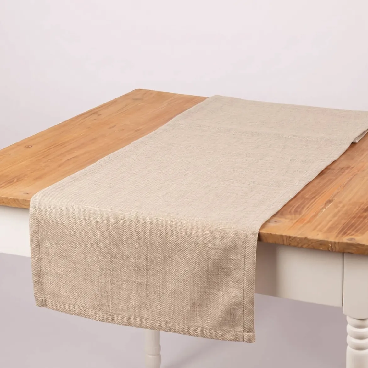 Tischläufer Outdoor Olefina mit Fleckschutz uni Struktur beige 40x160cm von SCHÖNER LEBEN.