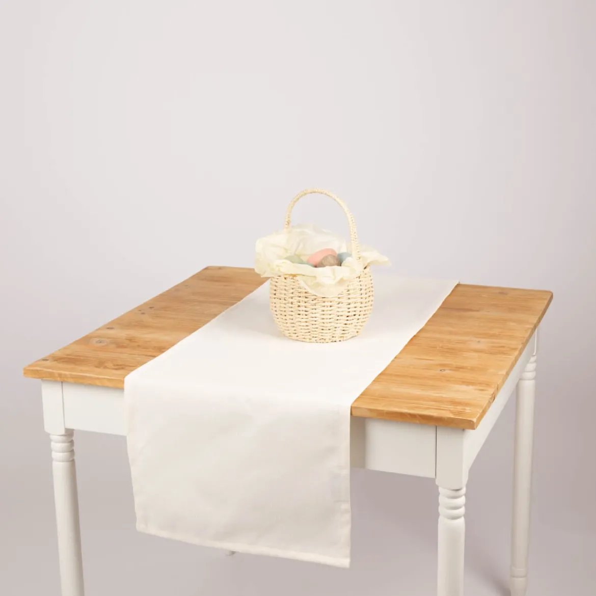 Tischläufer Outdoor Olefina mit Fleckschutz uni Struktur ecru weiß 40x160cm von SCHÖNER LEBEN.