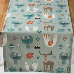 Tischläufer Scandi Christmas hellblau 40x160cm von SCHÖNER LEBEN.