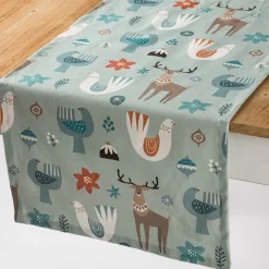 Tischläufer Scandi Christmas hellblau 40x160cm von SCHÖNER LEBEN.