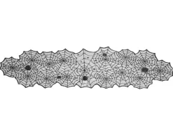 Tischläufer Spinnennetz für Halloween in Schwarz 45x185cm